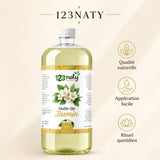 1L Huile de Jasmin | 123NATY — Infographie bénéfices clés