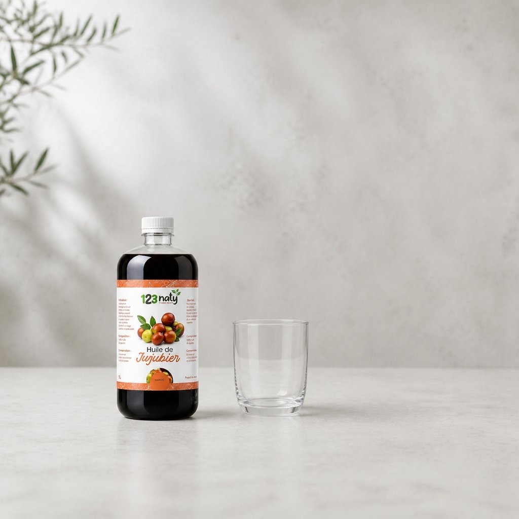 1L Huile de Jujubier (Sidr) – 100% Naturelle – Soin Cheveux & Peau | 123NATY — Taille réelle du produit