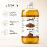 1L Huile de Lin | 123NATY — Infographie bénéfices clés