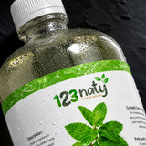 1L Huile de Menthe | 123NATY — Détail macro du flacon