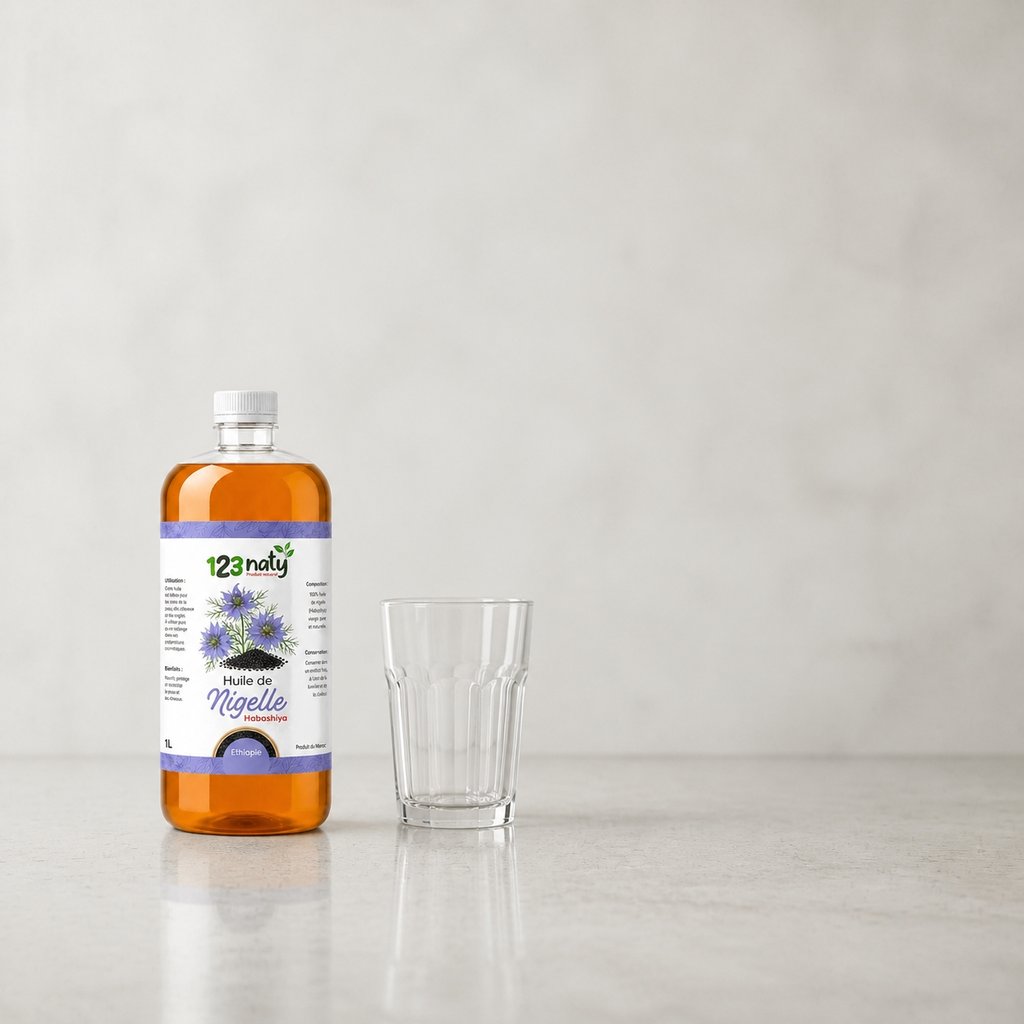1L Huile de Nigelle Habachiya – Origine Éthiopie – Première Pression à Froid – Qualité Pre | 123NATY — Taille réelle du produ