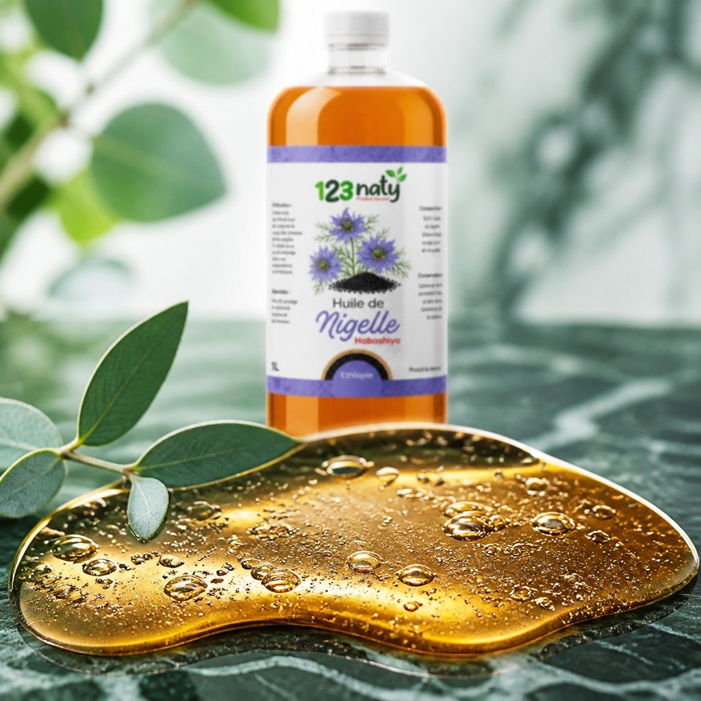 1L Huile de Nigelle Habachiya – Origine Éthiopie – Première Pression à Froid – Qualité Pre | 123NATY — Texture en gros plan