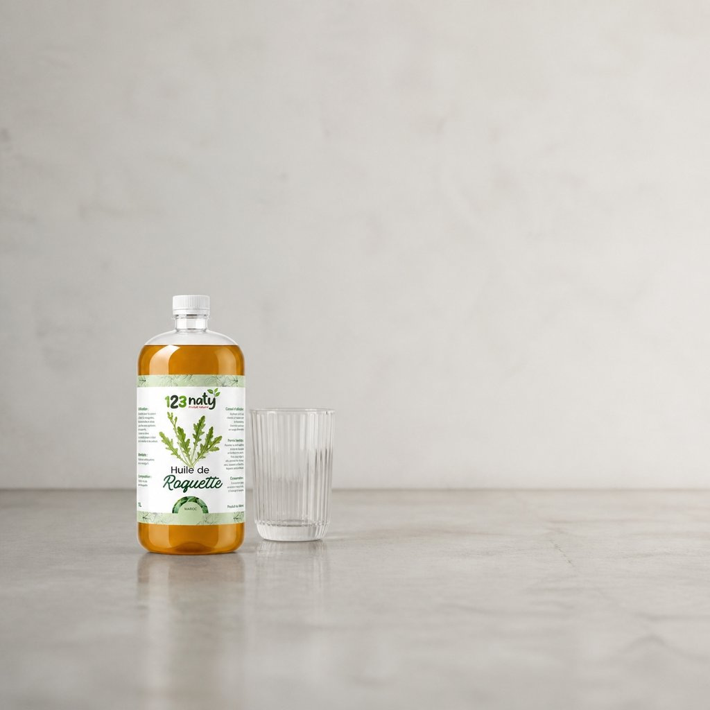 1L Huile de Roquette – Cosmétique Naturelle – Fortifie & Nourrit les Cheveux | 123NATY — Taille réelle du produit