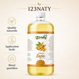 1L Huile de Soja Cosmétique | 123NATY — Infographie bénéfices clés