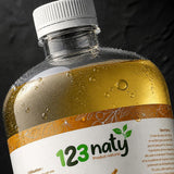 1L Huile de Soja Cosmétique | 123NATY — Détail macro du flacon