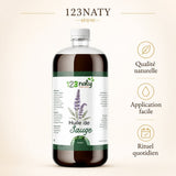 1L Huile de Sauge Végétale – Soin du Corps et Massage Naturel | 123NATY — Infographie bénéfices clés