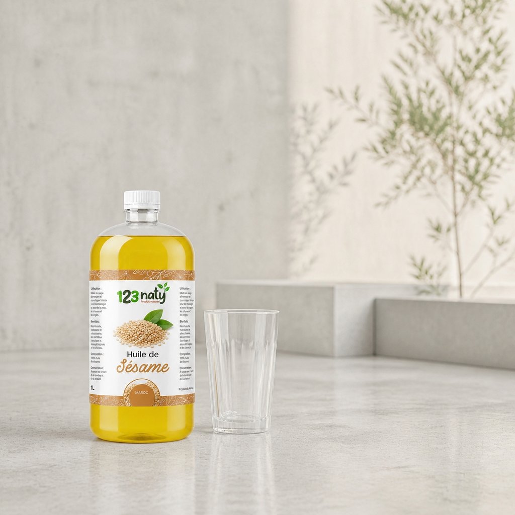 1L Huile de Sésame | 123NATY — Taille réelle du produit