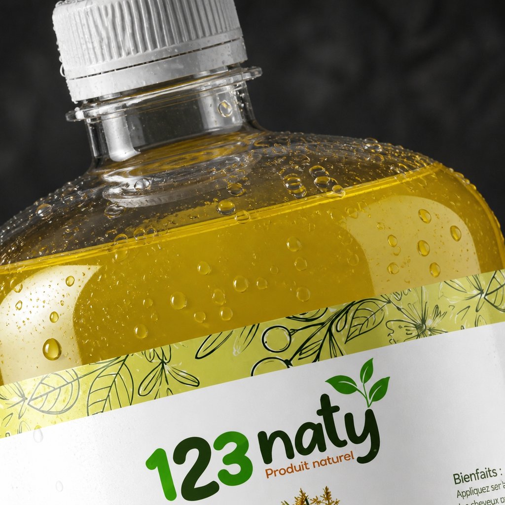 1L Huile de Souchet – Beauté & Bien-être – Usage Traditionnel | 123NATY — Détail macro du flacon