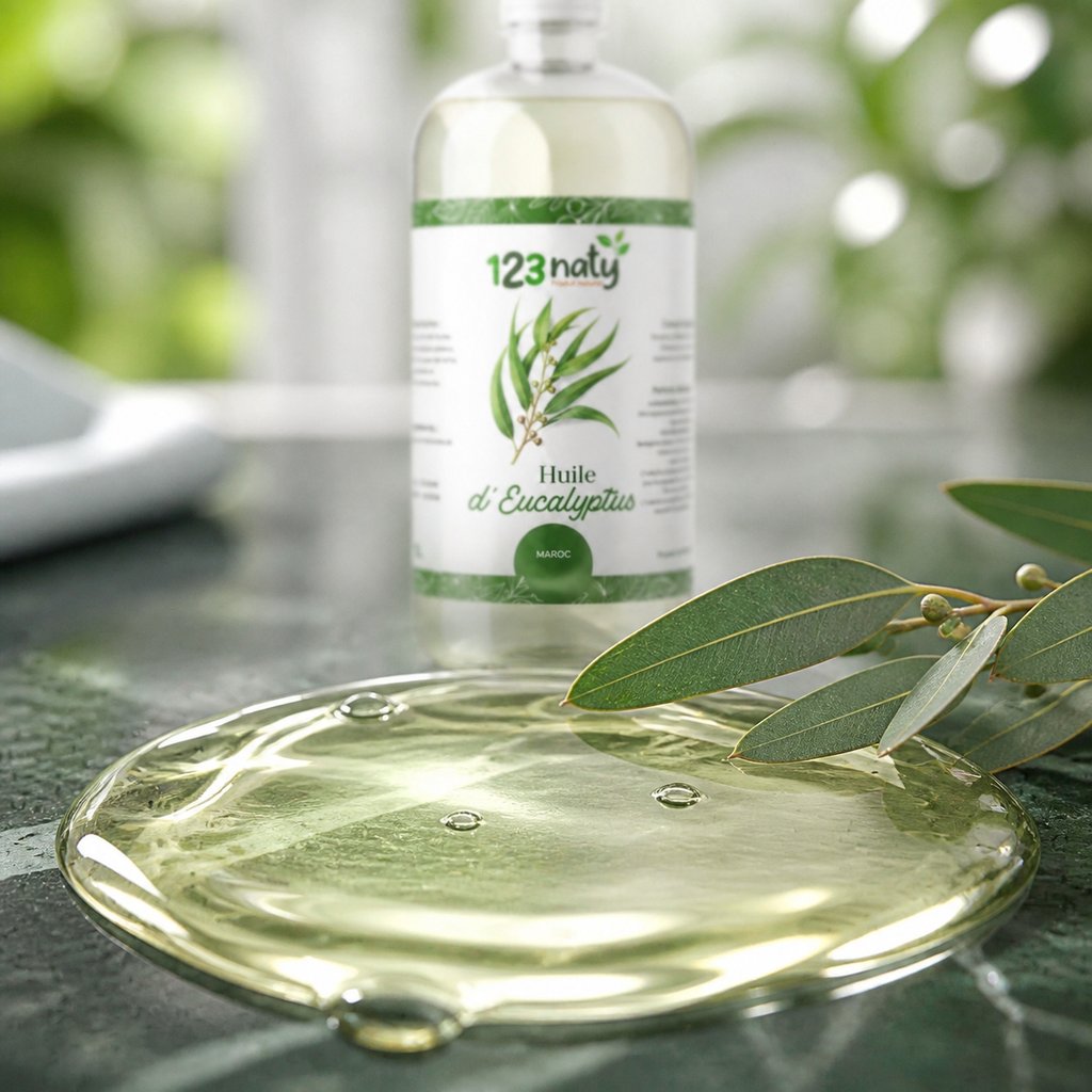 1L Huile d'Eucalyptus | 123NATY — Texture en gros plan