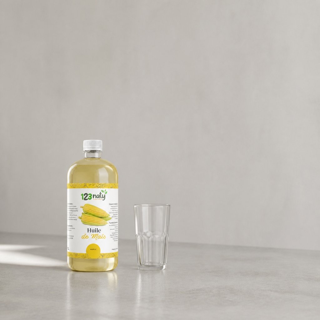1L Huile Maïs | 123NATY — Taille réelle du produit