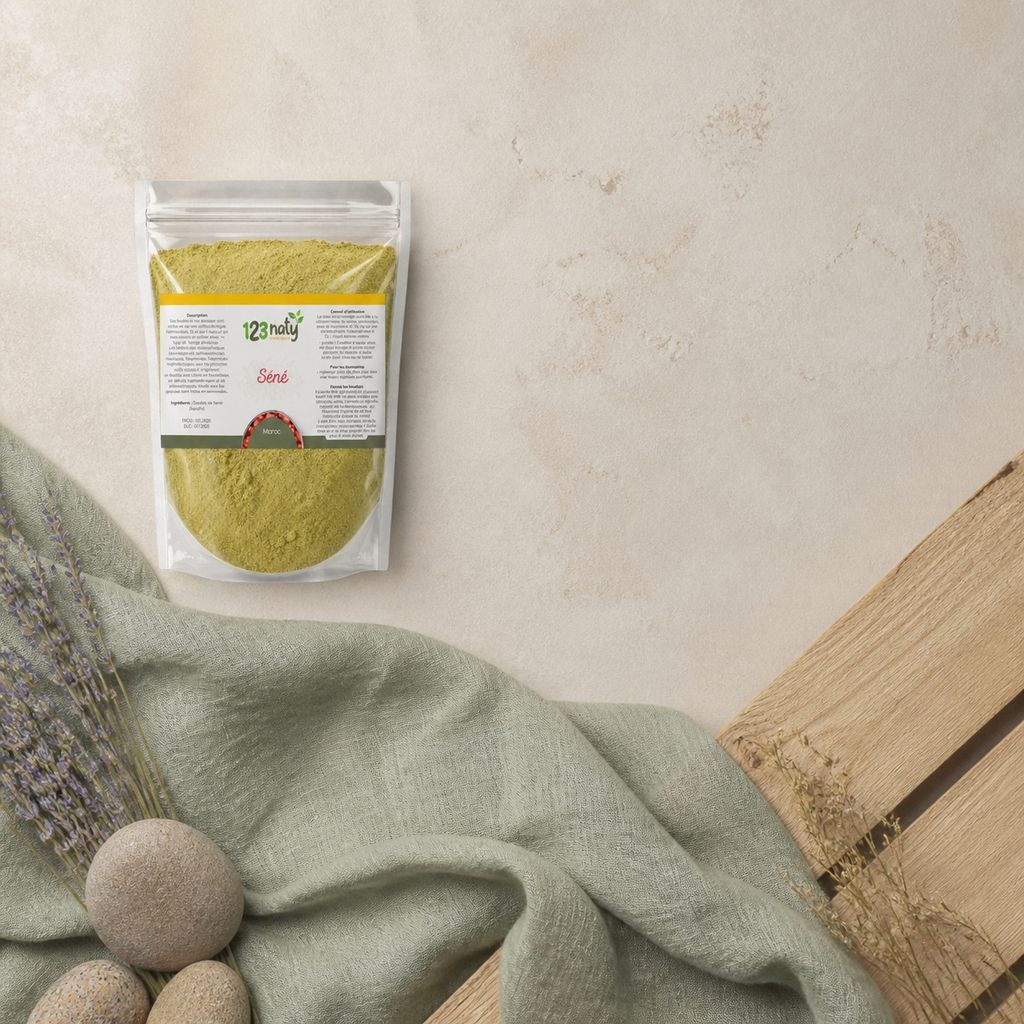 Pack 1kg Feuille de Séné & 1kg Feuille de Séné en Poudre | 123NATY — Ambiance flat lay