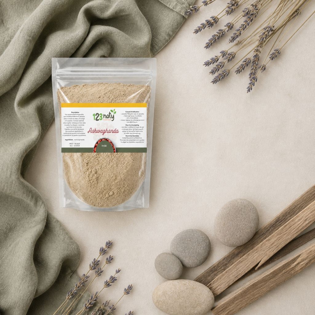 2X  100g Ashwaghanda en Poudre | 123NATY — Ambiance flat lay