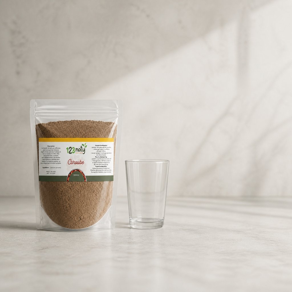 2X  100g Caroube en Poudre | 123NATY — Taille réelle du produit
