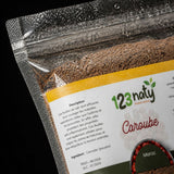 2X  100g Caroube en Poudre | 123NATY — Détail macro du flacon
