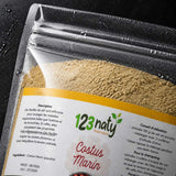 2X  100g Costus Marin en Poudre | 123NATY — Détail macro du flacon