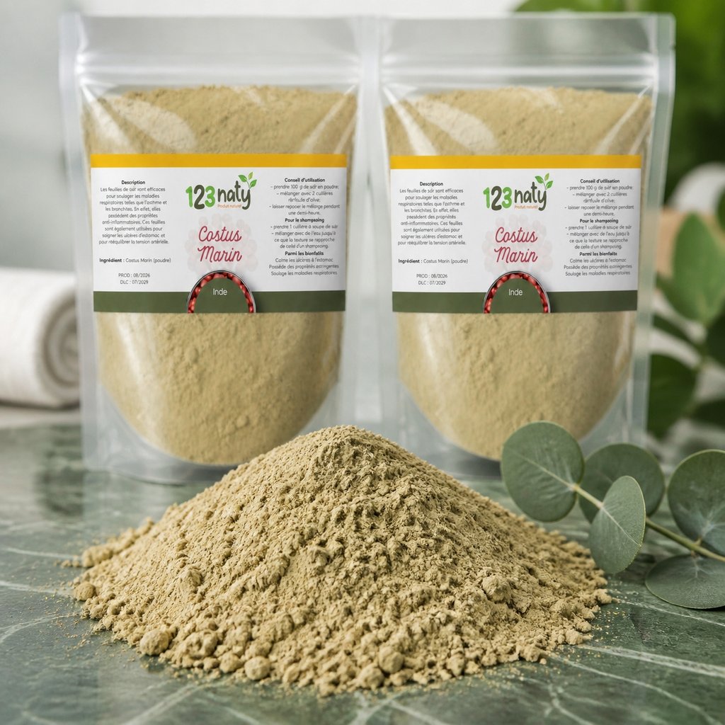 2X  100g Costus Marin en Poudre | 123NATY — Texture en gros plan
