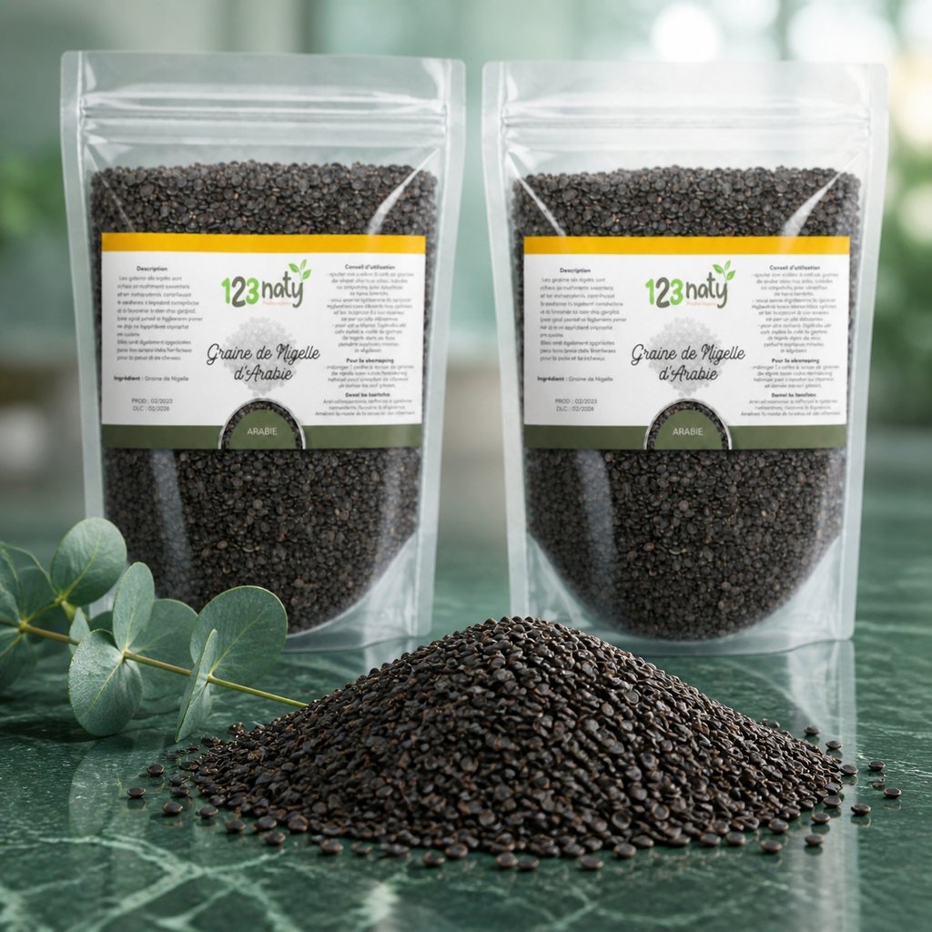 2X 100g Graine de Nigelle d'Arabie | 123NATY — Texture en gros plan