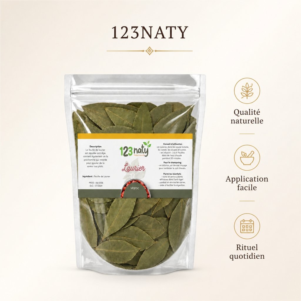 2X 1kg Feuille de Laurier | 123NATY — Infographie bénéfices clés