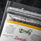 Pack 1kg Fleur de Lavande séché & 1kg Lavande en Poudre | 123NATY — Détail macro du flacon