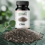 50 Capsules de Chia — Texture en gros plan
