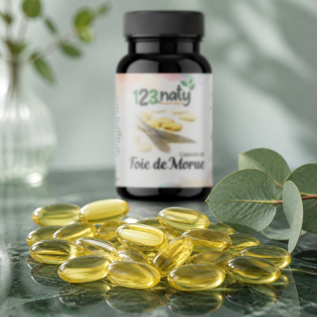 50 Capsules de Foie de Morue — Texture en gros plan