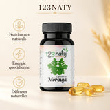 50 Capsules de Moringa | 123NATY — Infographie bénéfices clés