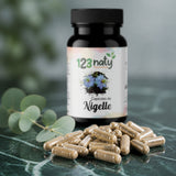 50 Capsules de Nigelle | 123NATY — Texture en gros plan