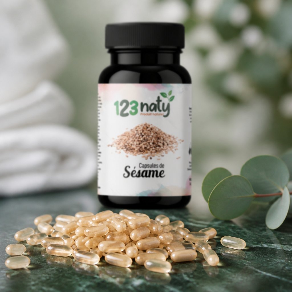 50 Capsules de Sésame — Texture en gros plan