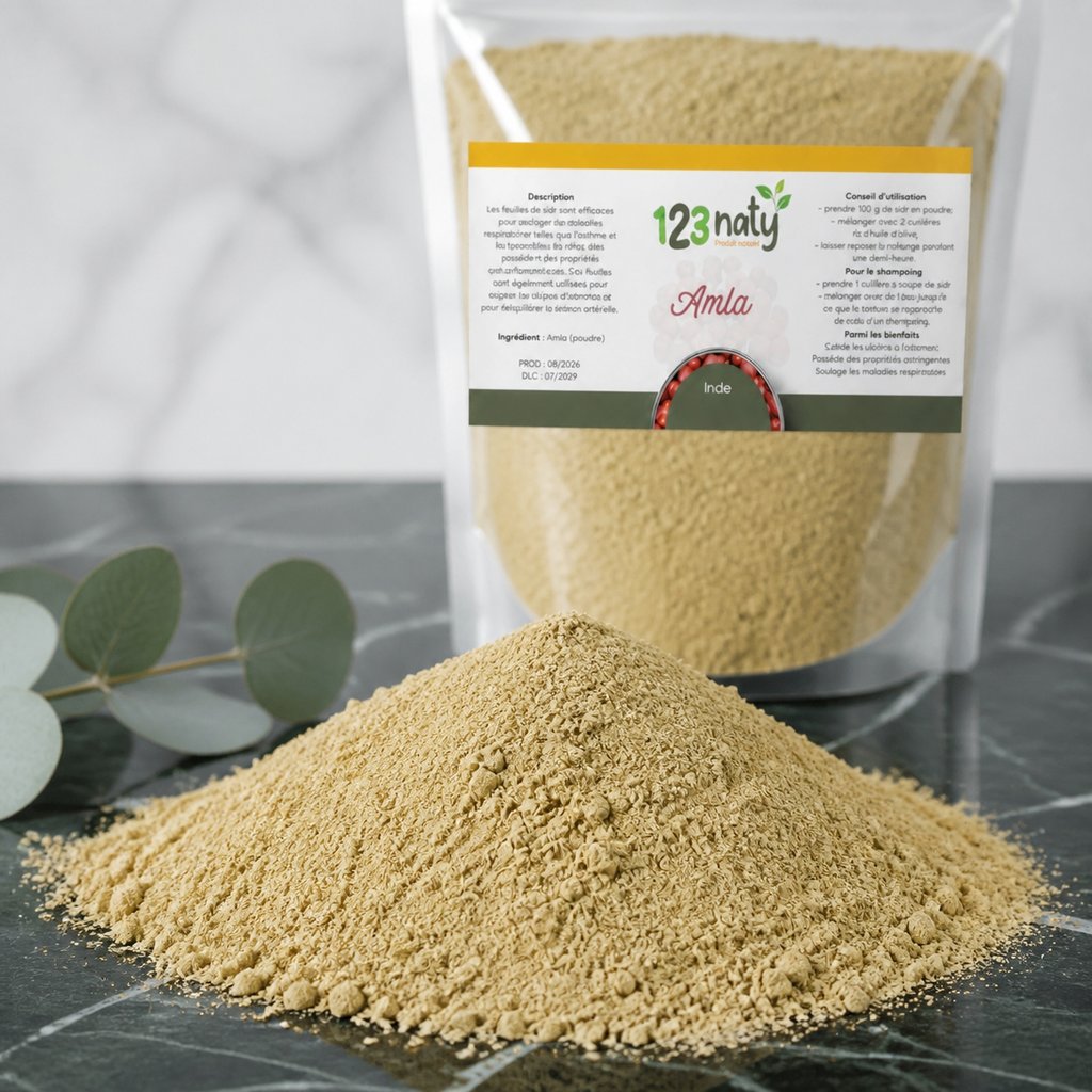 100g Amla poudre — Texture en gros plan