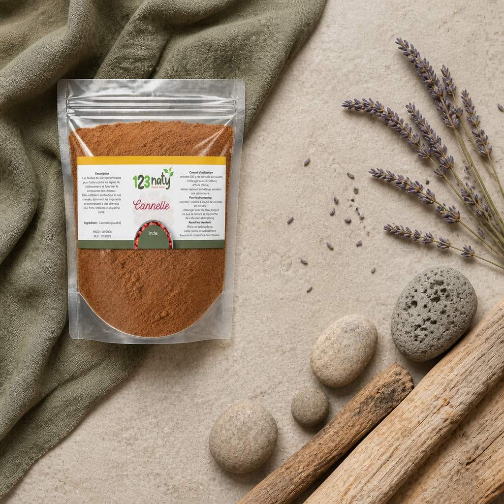 100g Cannelle en Poudre | 123NATY — Ambiance flat lay