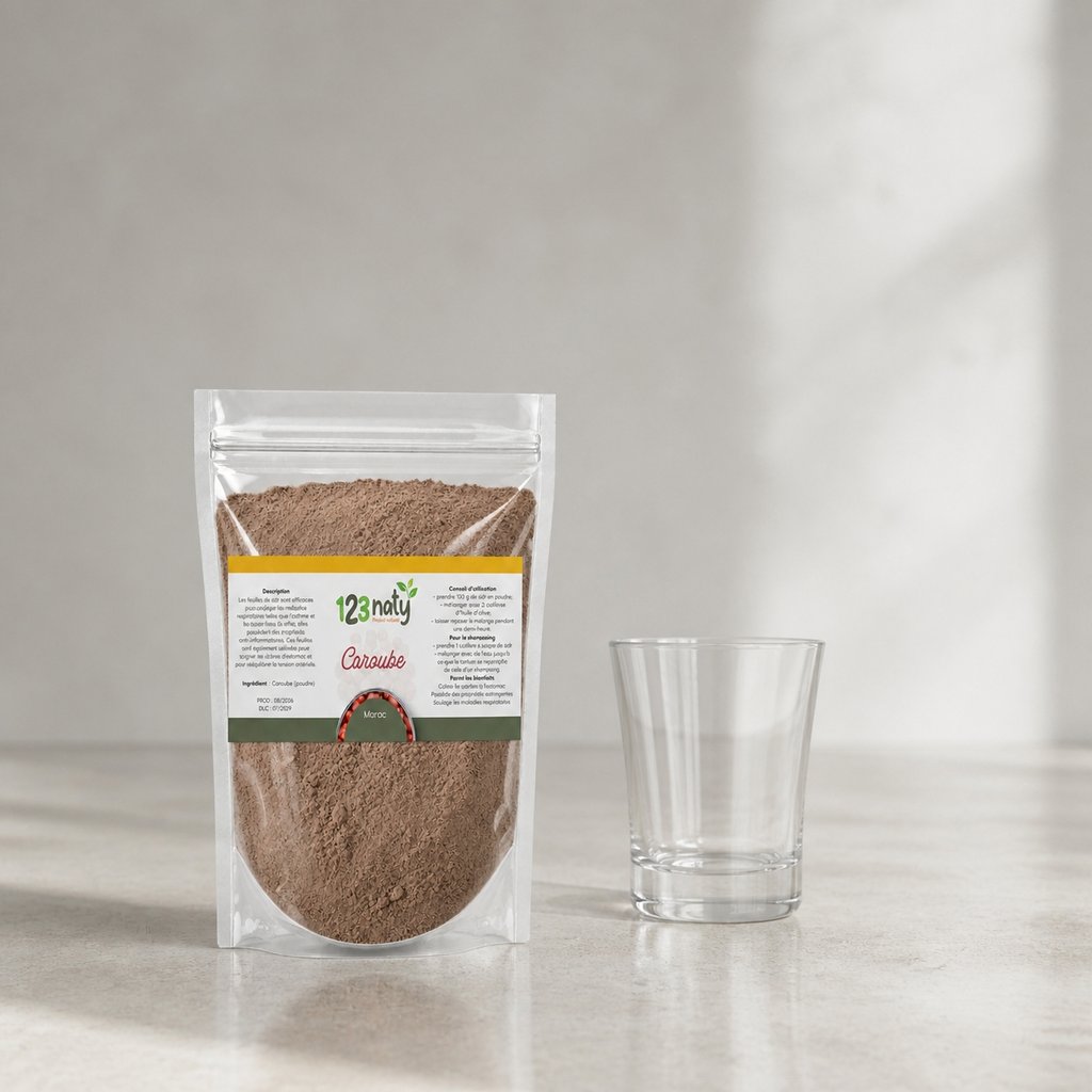 100g Caroube en Poudre | 123NATY — Taille réelle du produit