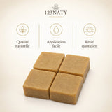 Carrés de Musc Sandal – Parfum Solide – Fraîcheur Intense & Bien-être | 123NATY — Infographie bénéfices clés