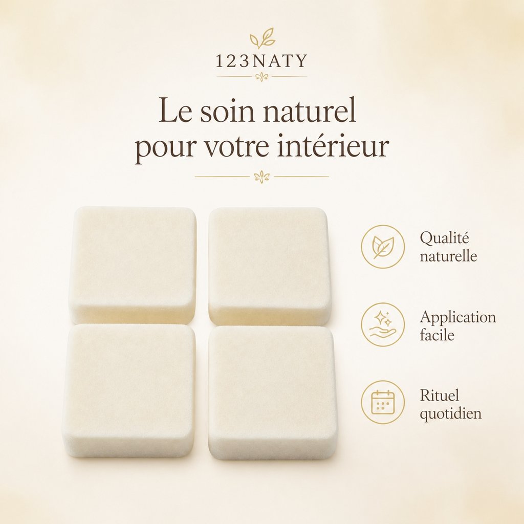 Musc Vanille en Carrés – Parfum Solide – Senteur Gourmande & Longue Tenue | 123NATY — Infographie bénéfices clés