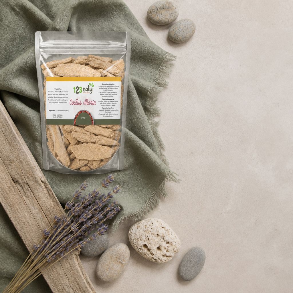 100g Costus Marin Brut | 123NATY — Ambiance flat lay