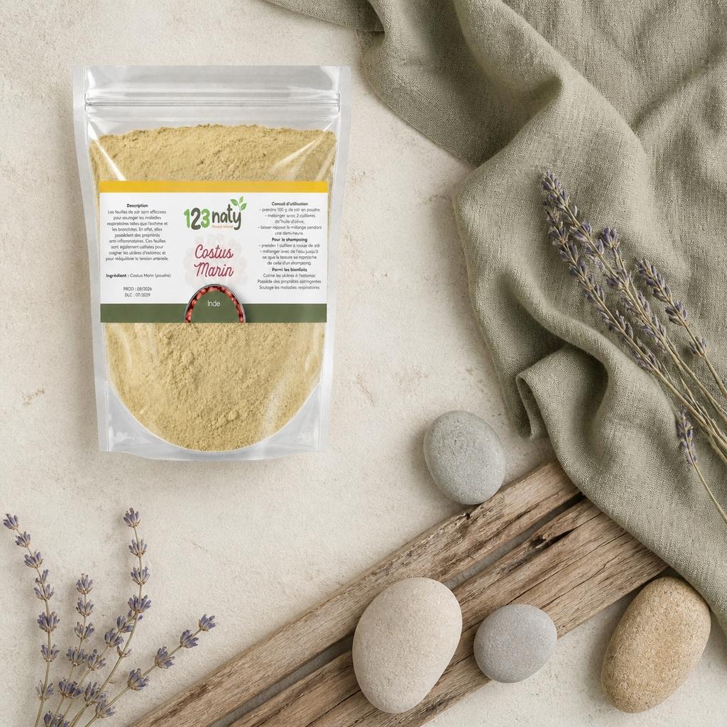 100g Costus Marin en Poudre | 123NATY — Ambiance flat lay
