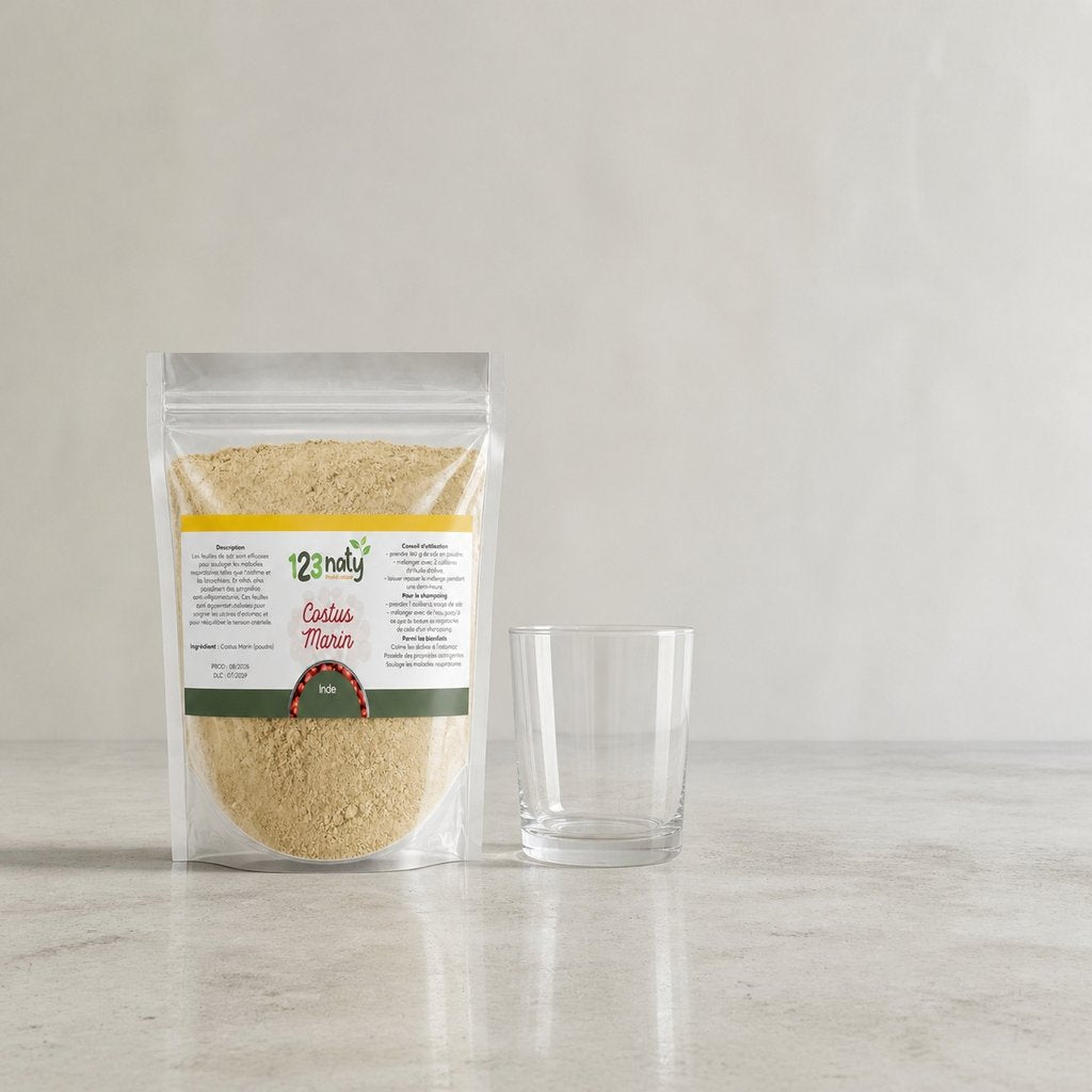 100g Costus Marin en Poudre | 123NATY — Taille réelle du produit