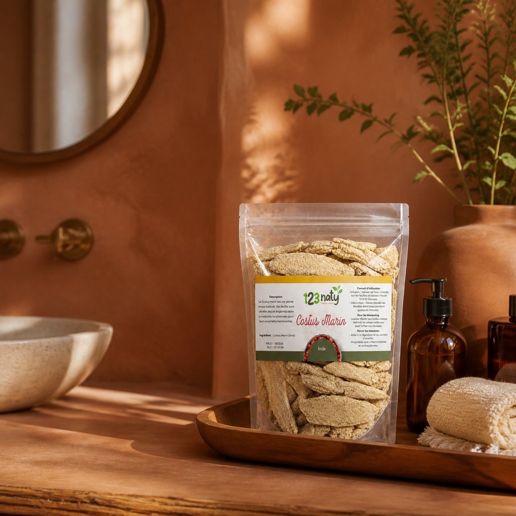 Pack 100g Costus Indien Brut & 100g Costus Marin Brut | 123NATY — Mise en scène d'usage