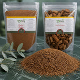 pack 100g Costus Indien en poudre & 100g Costus Indien Brut | 123NATY — Texture en gros plan