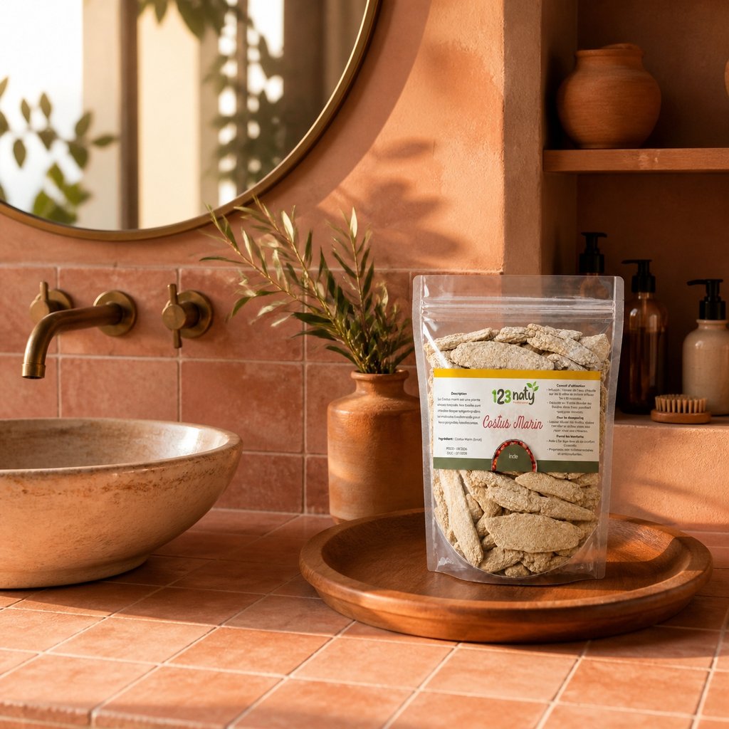 Pack 100g Costus Indien en poudre & 100g Costus Marin Brut | 123NATY — Mise en scène d'usage