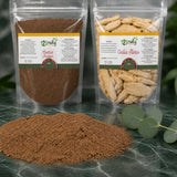 Pack 100g Costus Indien en poudre & 100g Costus Marin Brut | 123NATY — Texture en gros plan
