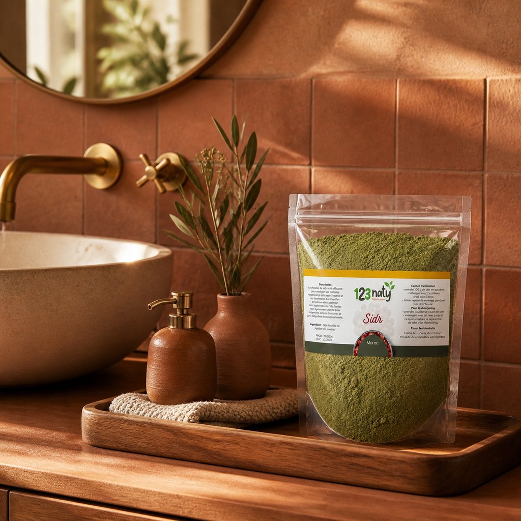 Pack 100g Feuille de Jujubier (Sidr) en Poudre & 100g Feuille de Jujubier (Sidr) — Mise en scène d'usage