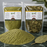 Pack 100g Feuille de Jujubier (Sidr) en Poudre & 100g Feuille de Jujubier (Sidr) — Texture en gros plan