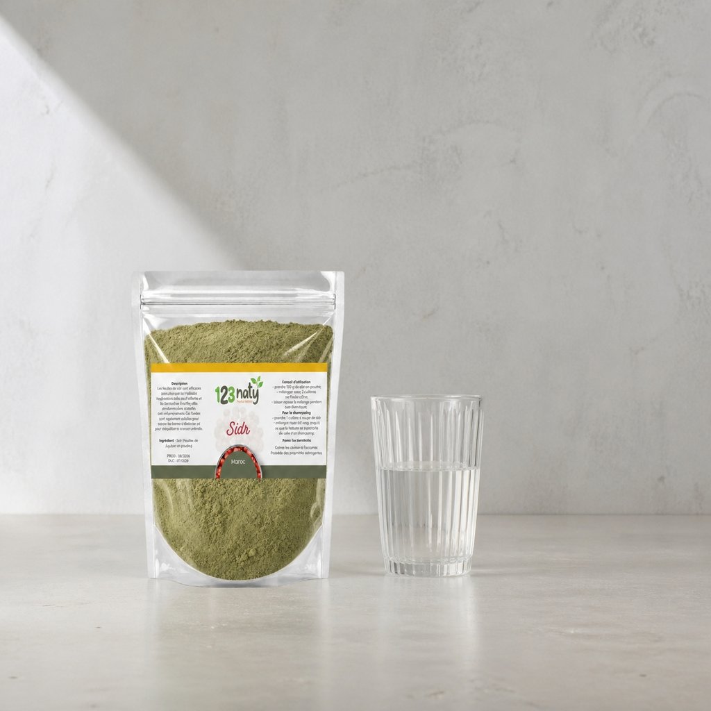 Pack 100g Feuille de Séné en Poudre & 100g Feuille de Jujubier (Sidr) en Poudre — Taille réelle