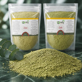 Pack 100g Feuille de Séné en Poudre & 100g Feuille de Jujubier (Sidr) en Poudre — Texture en gros plan