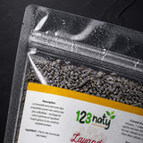 Pack 100g Fleur de Lavande séché & 100g Lavande en Poudre | 123NATY — Détail macro du flacon