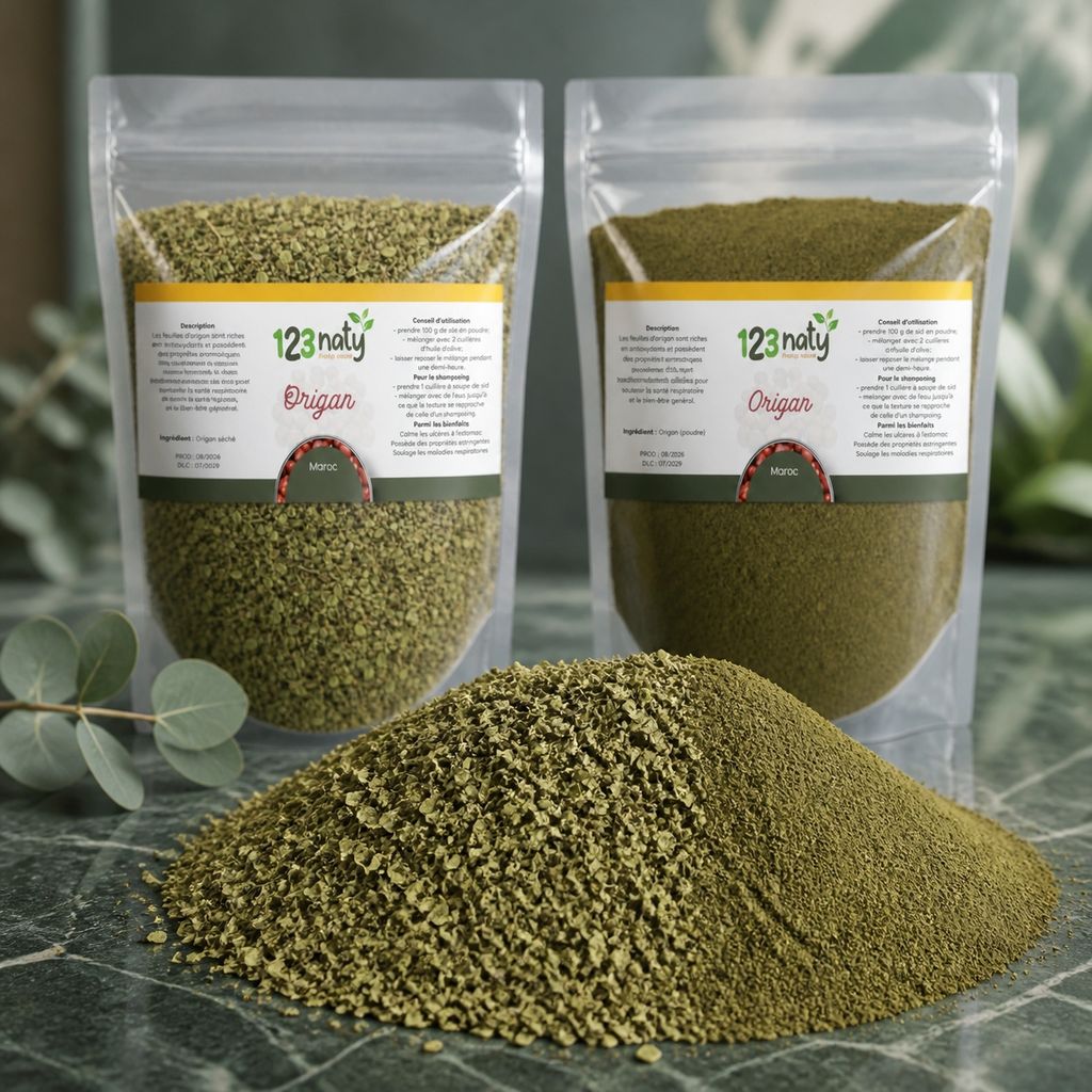 Pack 100g Origan en Feuille Séché & 100g Origan en Poudre | 123NATY — Texture en gros plan