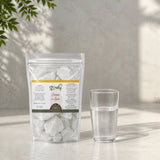 Pack 100g Pierre d'Alun brute & 100g Pierre d'Alun Poudre Cristaux | 123NATY — Taille réelle du produit