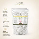 Pack 100g Pierre d'Alun brute & 100g Pierre d'Alun Poudre Surfine | 123NATY — Infographie bénéfices clés