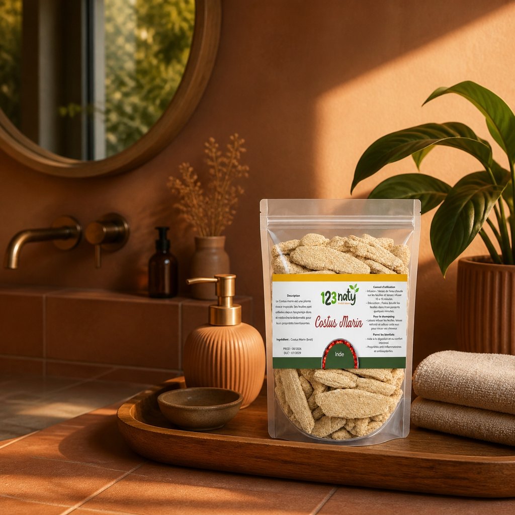 Pack 1kg Costus Indien en poudre & 1kg Costus Marin Brut | 123NATY — Mise en scène d'usage