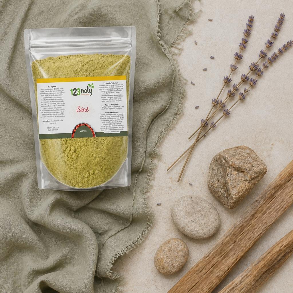 Pack 1kg Feuille de Séné & 1kg Feuille de Jujubier (Sidr) — Ambiance flat lay
